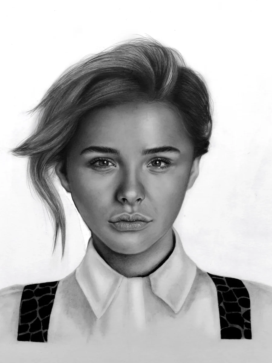 Chloë Grace Moretz DIN A4 Bleistiftzeichnung